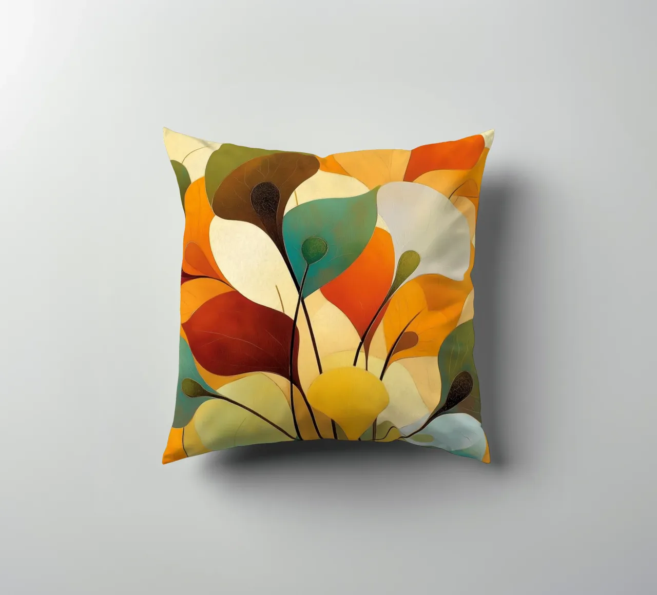 Abstracte bloemen kussen van Imagine