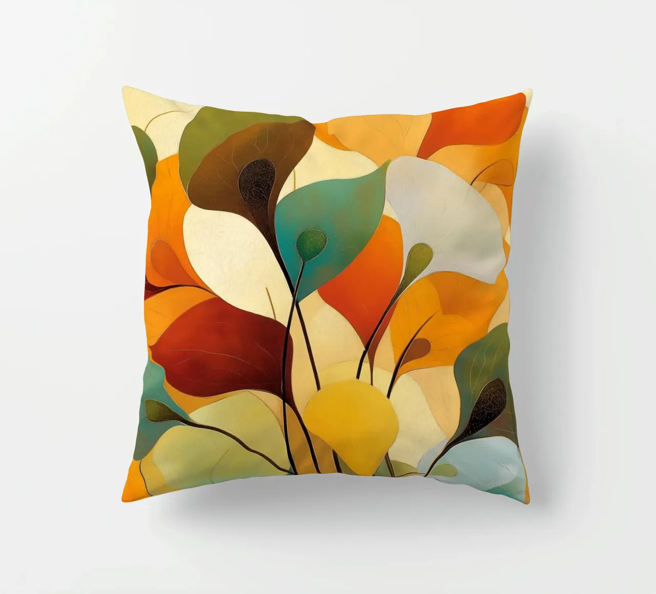 Abstracte bloemen kussen van Imagine