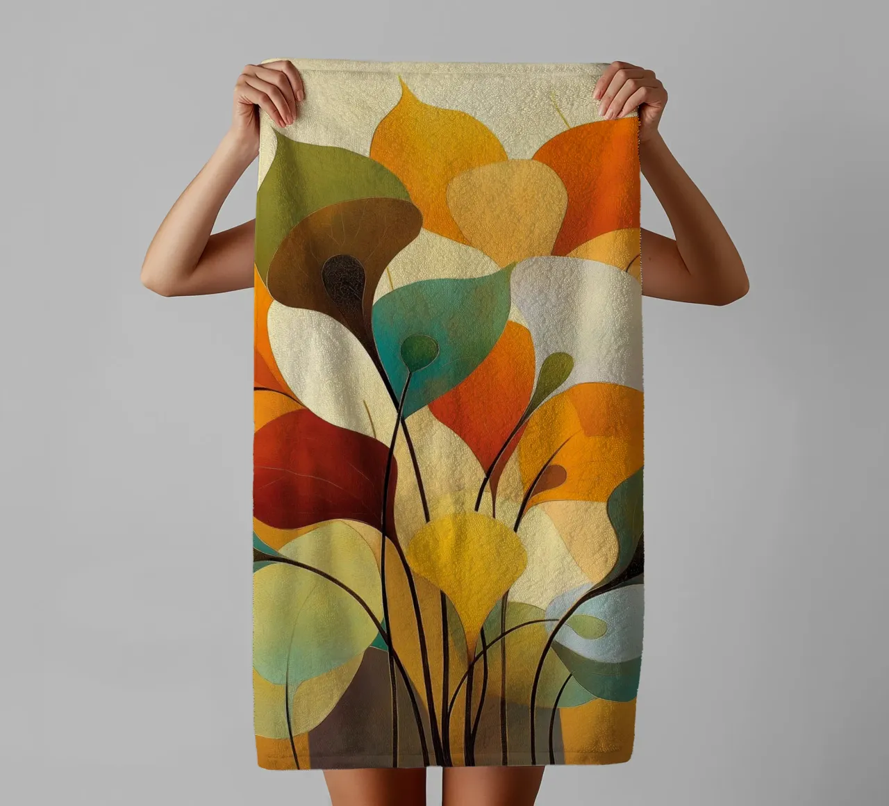 Fiori astratti asciugamano da bagno da Imagine