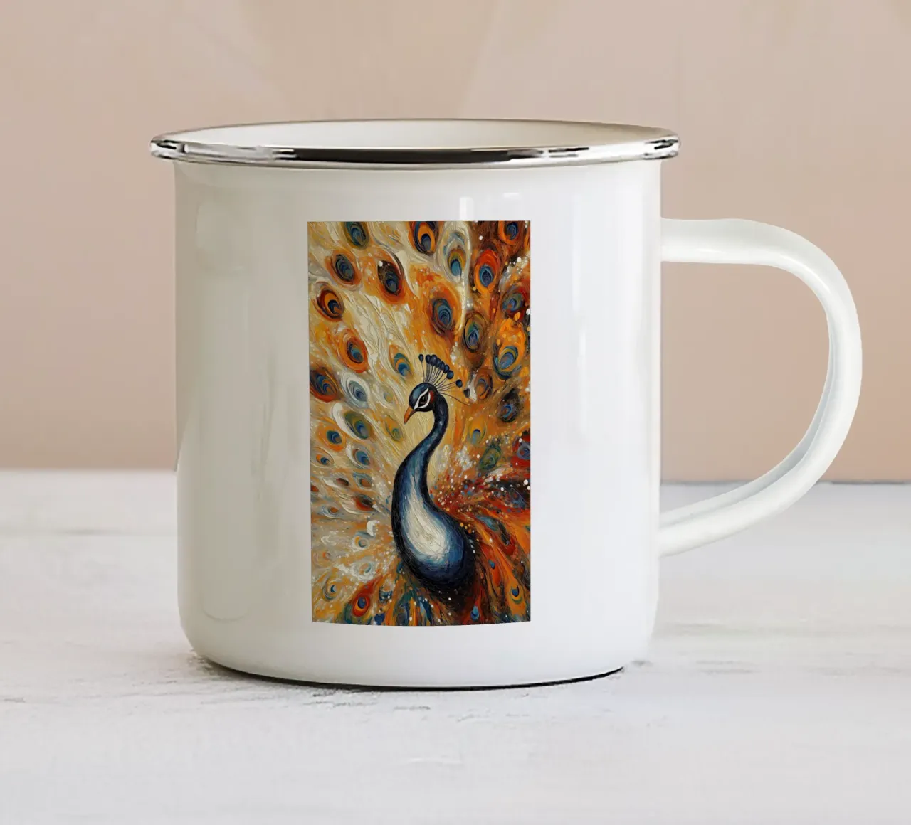 Pavone tazza in smalto da Imagine
