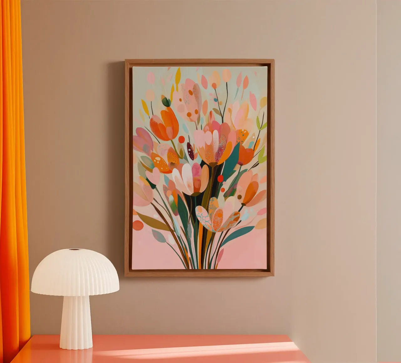 Fiori colorati tela con Cornice a cassetta da Imagine
