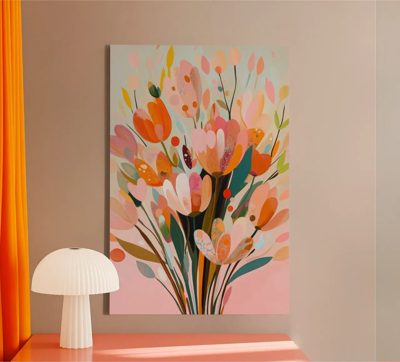 Fiori colorati tela con Cornice a cassetta da Imagine