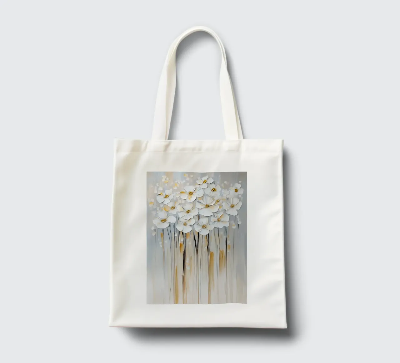 Fiori bianchi borsa in juta da Imagine