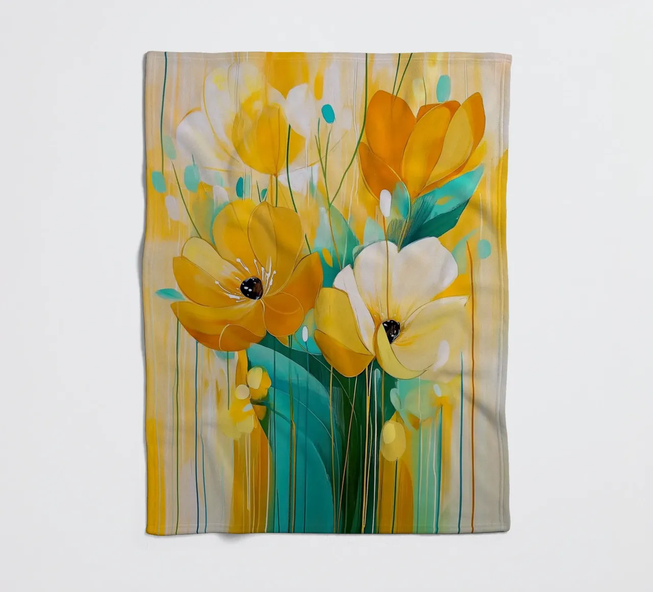 Fiori astratti coperta in pile da Imagine