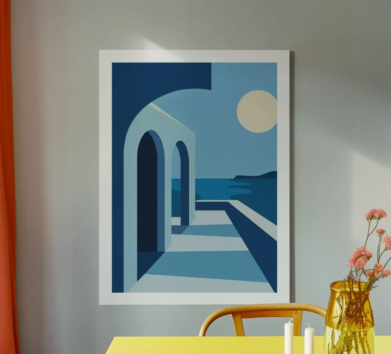 Mediterranean Architecture canvas with Floater frame by DWA