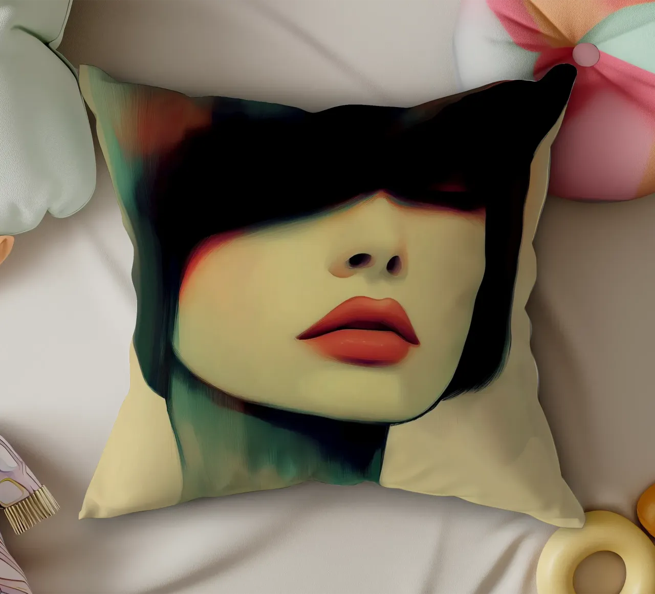 Donna con cappello cuscino da Imagine