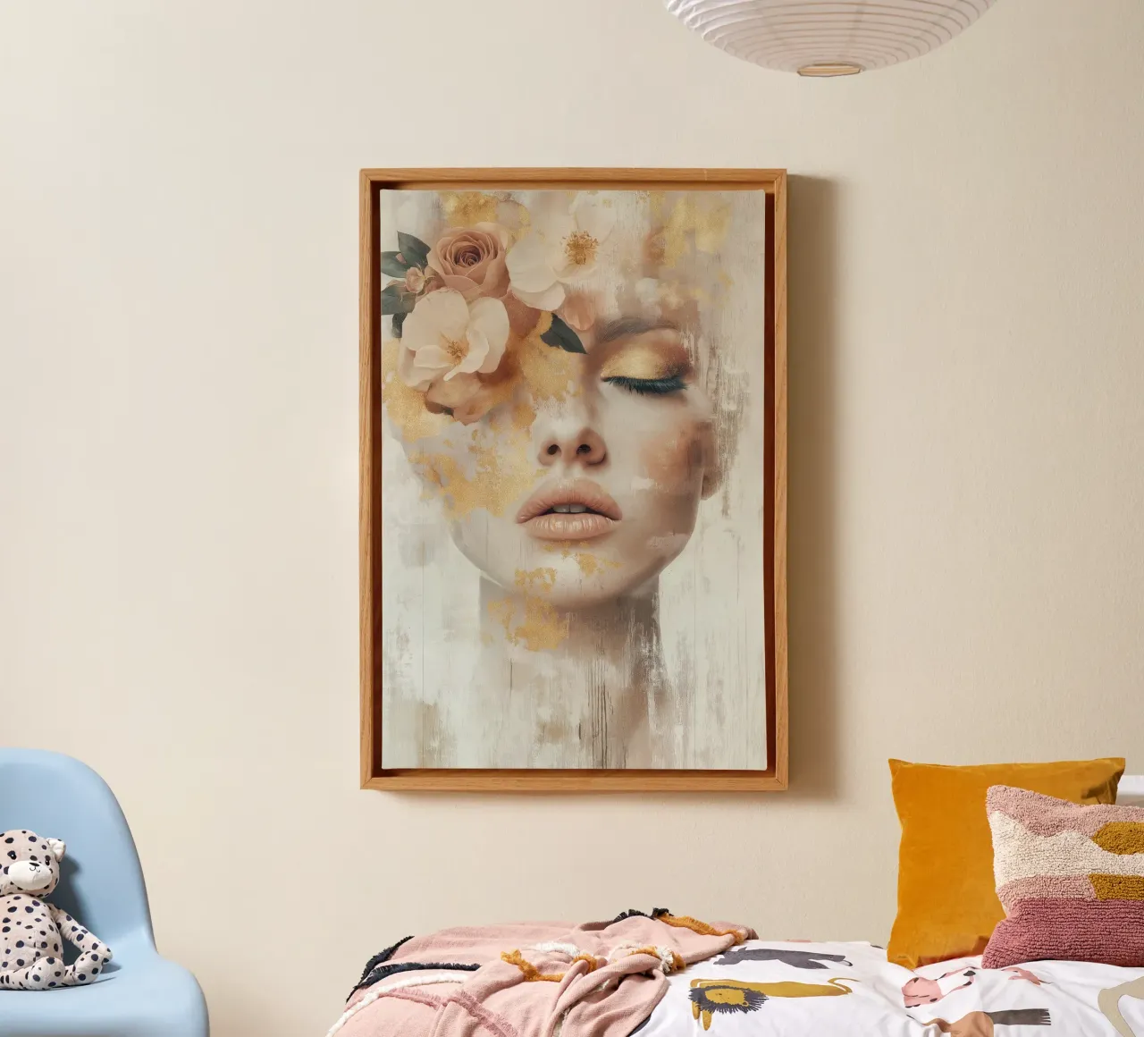 Porträt einer Frau Leinwand mit Schattenfugenrahmen von Imagine