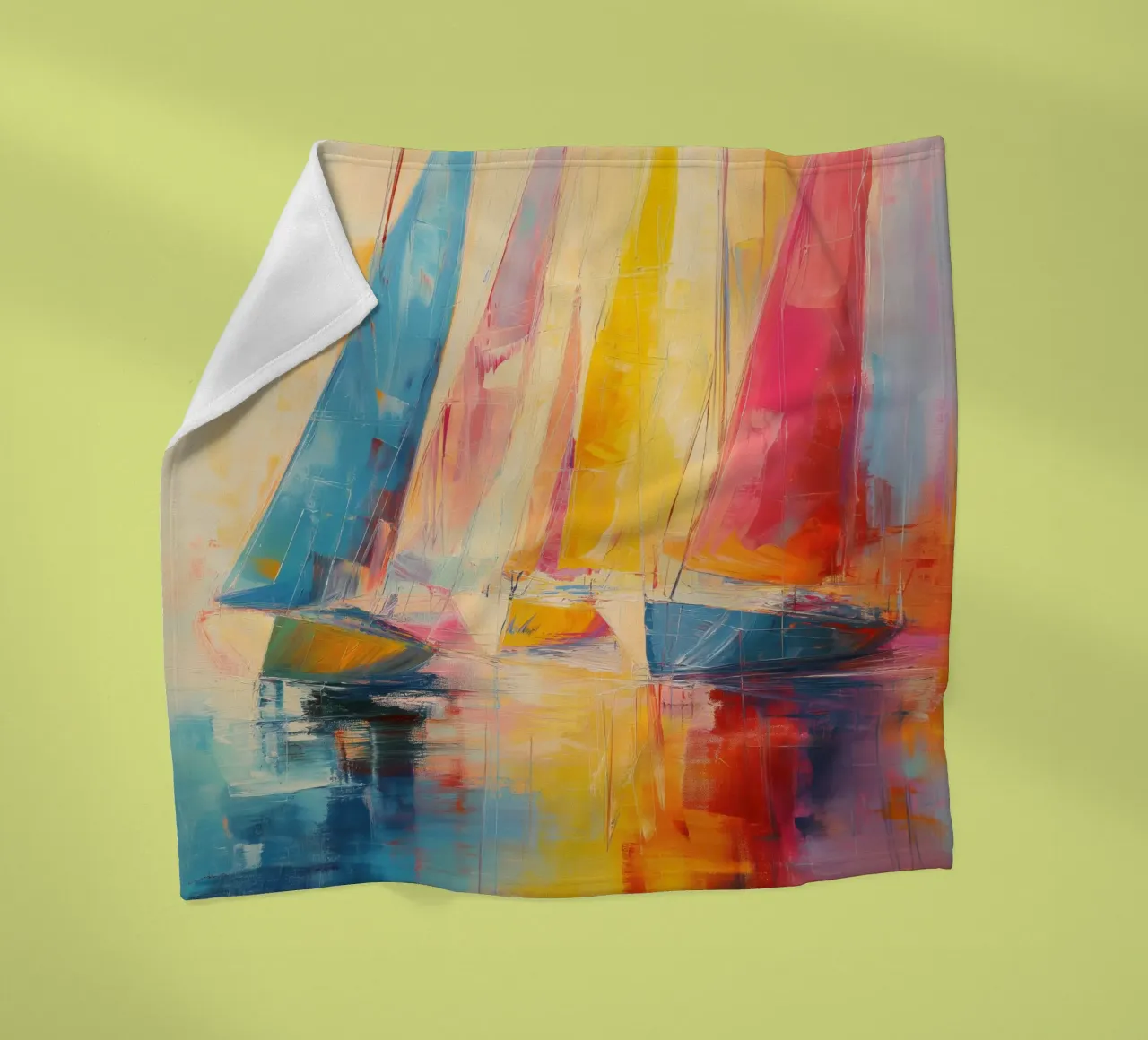 Abstracte zeilboten Fleecedecke von Imagine