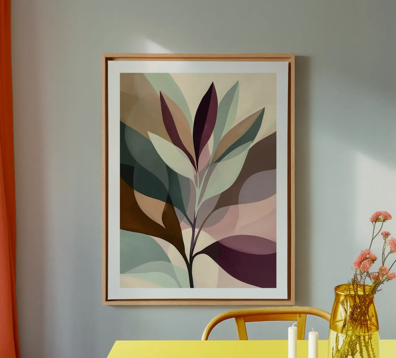 Loof Pastel Abstract canvas met Baklijst van DWA