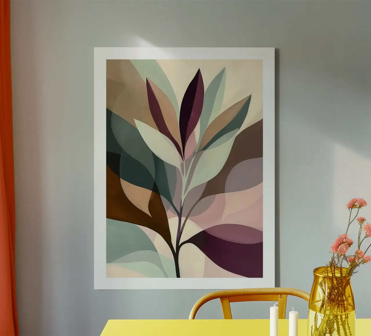 Loof Pastel Abstract canvas met Baklijst van DWA