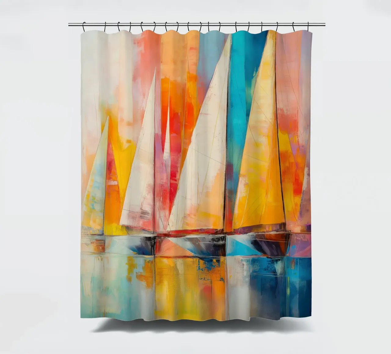 Abstracte zeilboten Duschvorhang von Imagine