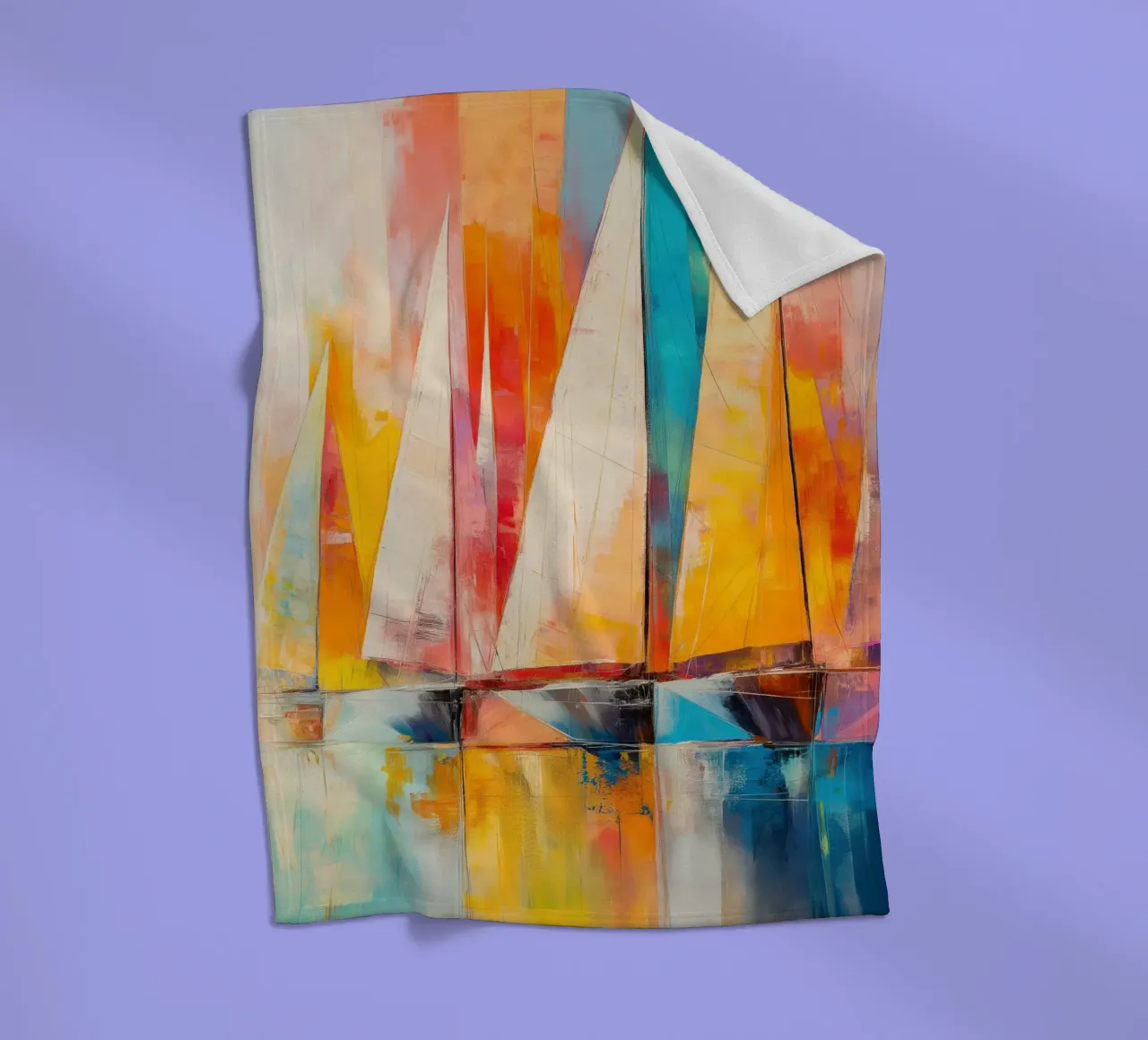 Abstracts zeilboten fleece blanket by Imagine