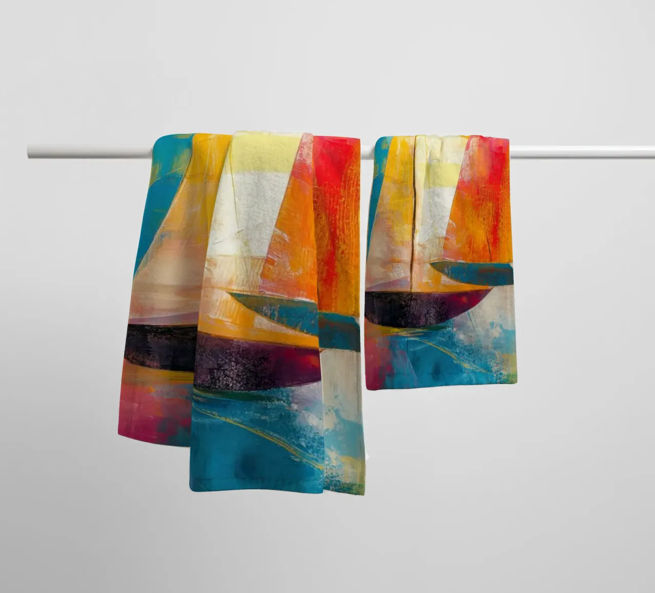 Abstracte zeilboten Handtuch von Imagine