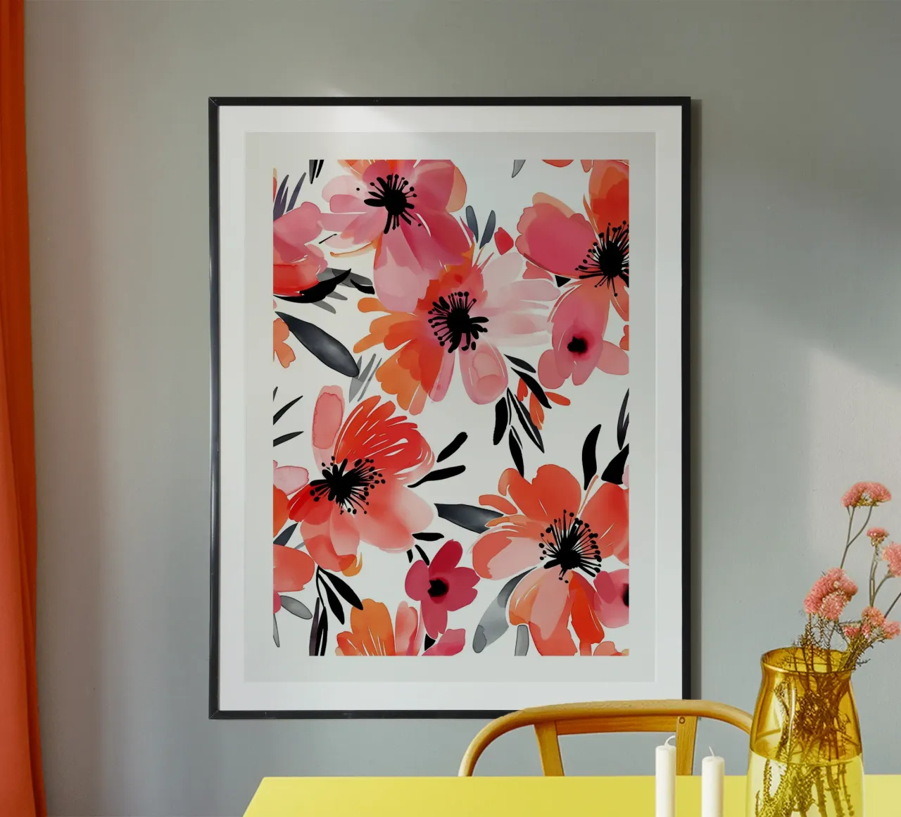 Fiori vibranti poster con telaio in alluminio da DWA