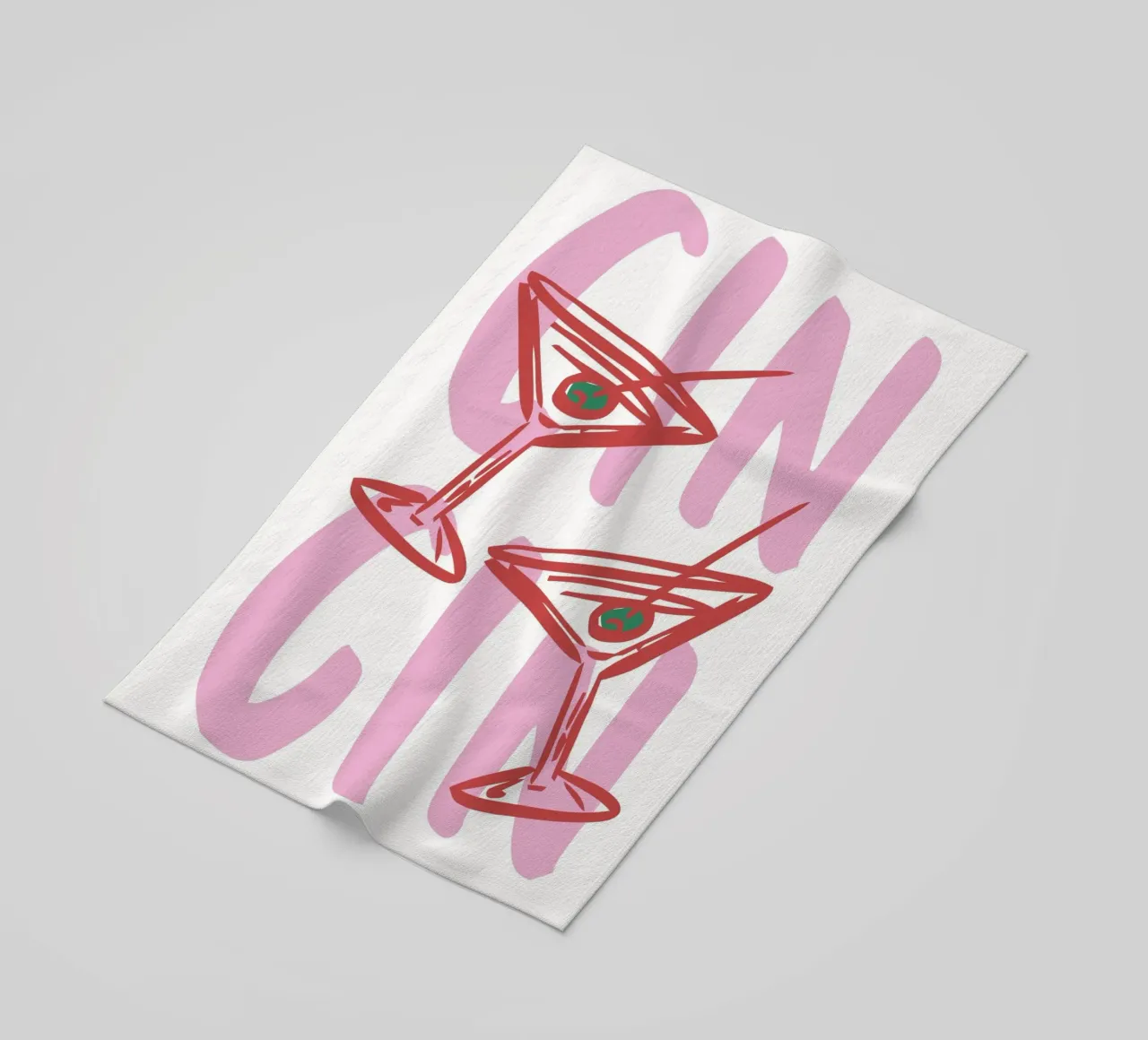 Trendy Cin Cin Print, Bar Cart Art Print, Retro Drinks beach towel by pdigitalprints