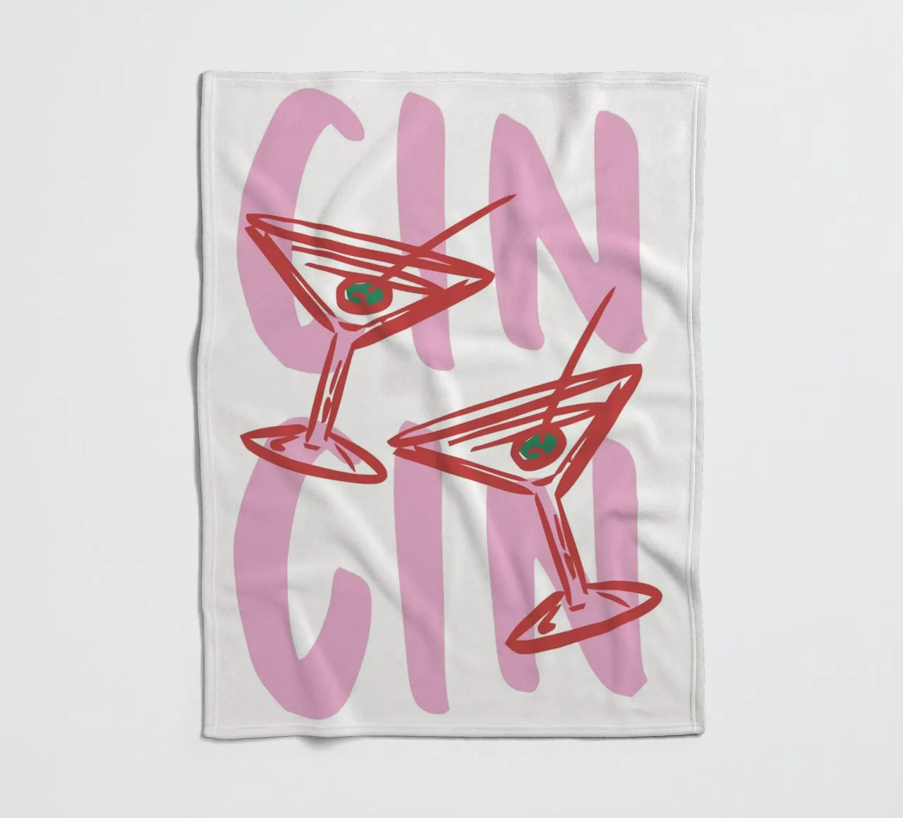 Trendy Cin Cin Print, Bar Cart Art Print, Retro Drinks fleece blanket by pdigitalprints