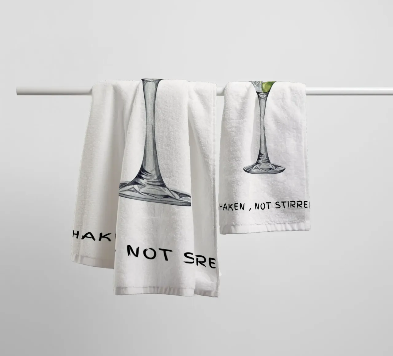 Agitato non mescolato, citazione di James Bond asciugamano da bagno da pdigitalprints