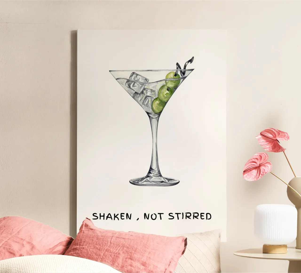 Agitato non mescolato, citazione di James Bond tela con Cornice a cassetta da pdigitalprints
