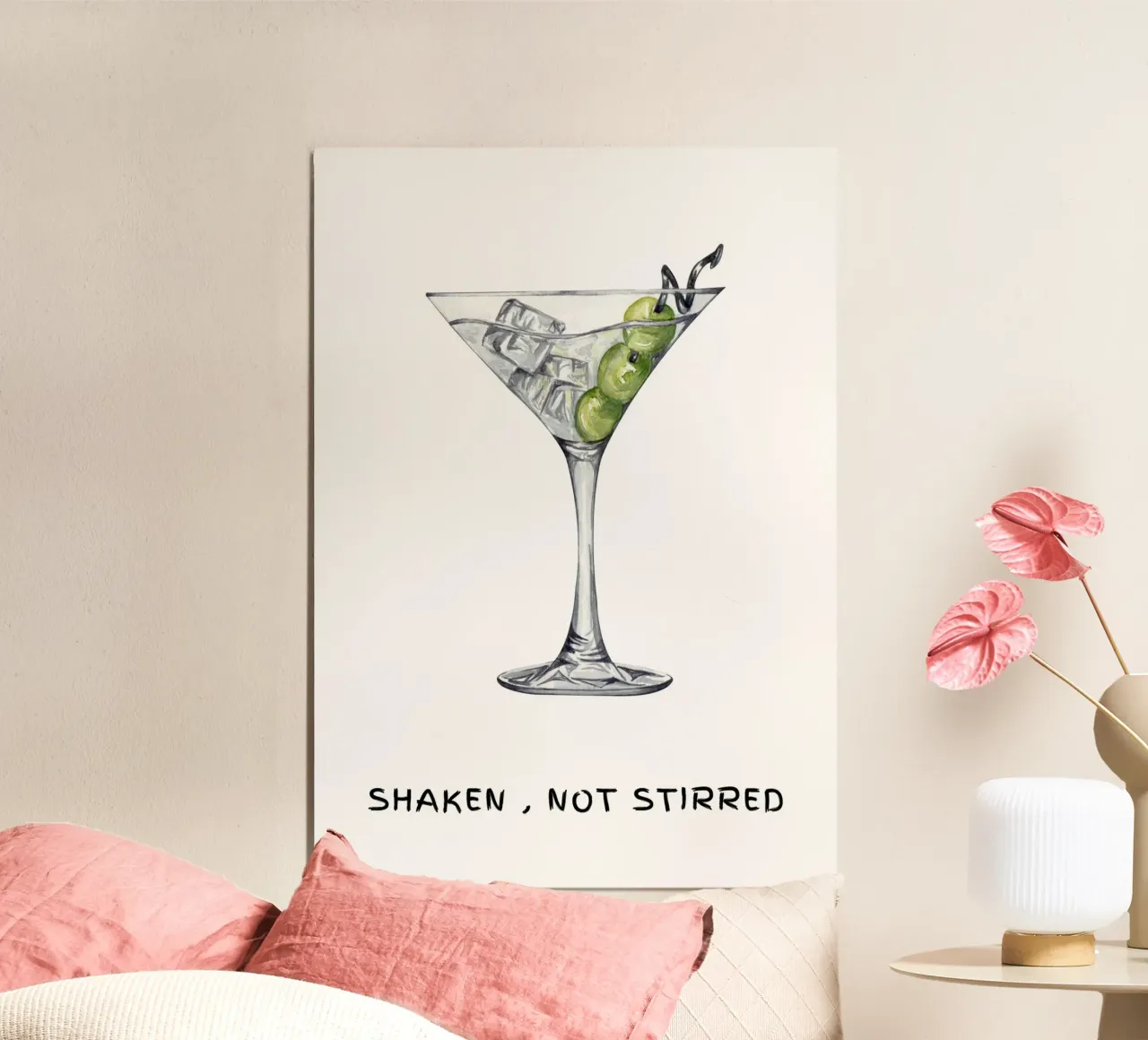 Agitato non mescolato, citazione di James Bond carta hahnemühle da pdigitalprints