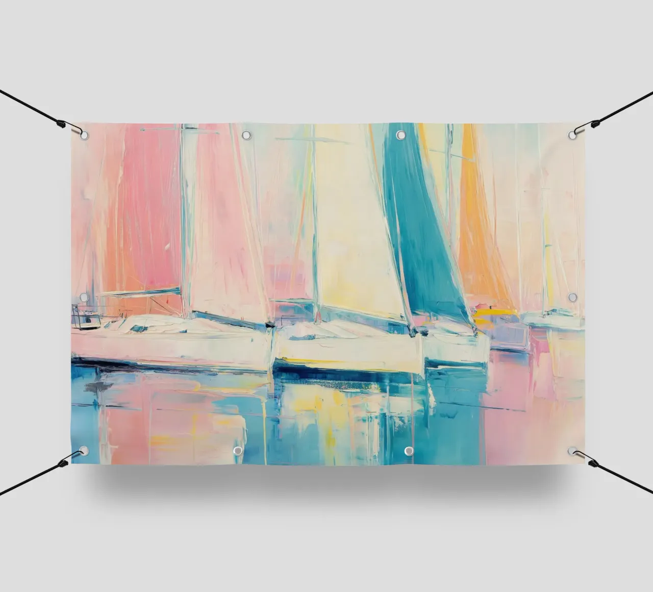 Barche a vela in colori pastello telo in pvc da Imagine