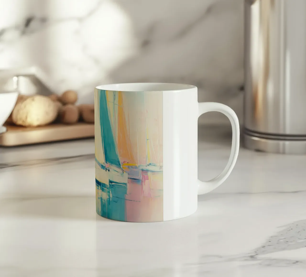 Barche a vela in colori pastello tazza in ceramica da Imagine