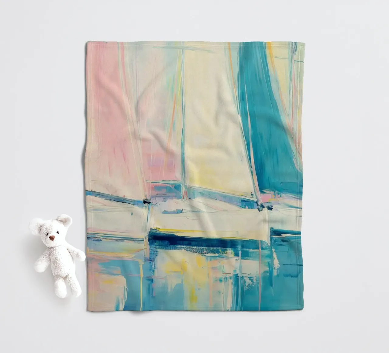 Barche a vela in colori pastello coperta in pile da Imagine