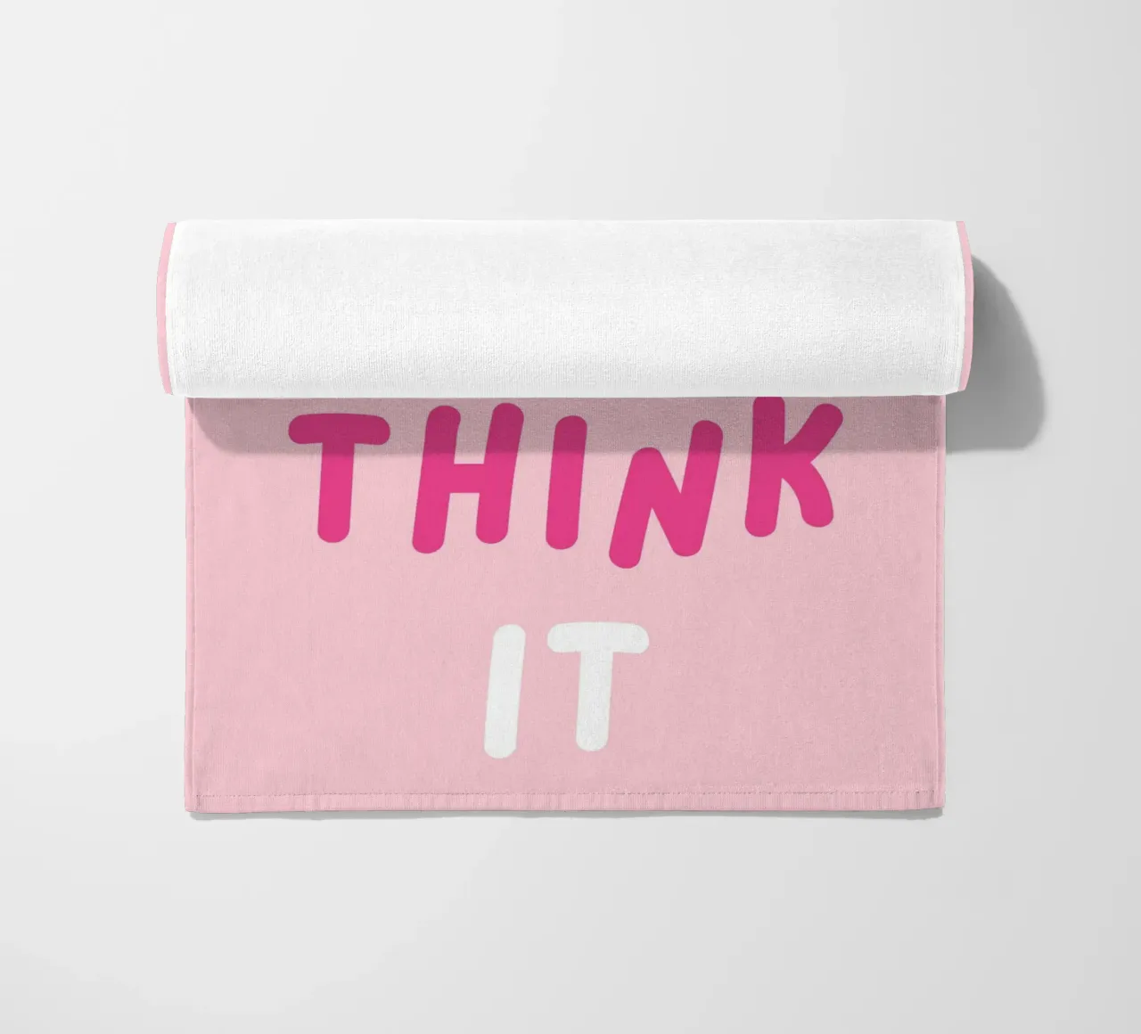 Citazione "Don't Overthink It", Rosa Preppy Girly telo mare da pdigitalprints