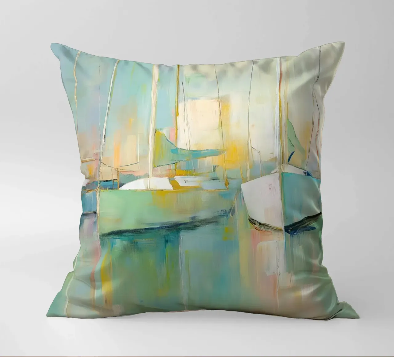 Sailboats green decorative cushion by Imagine