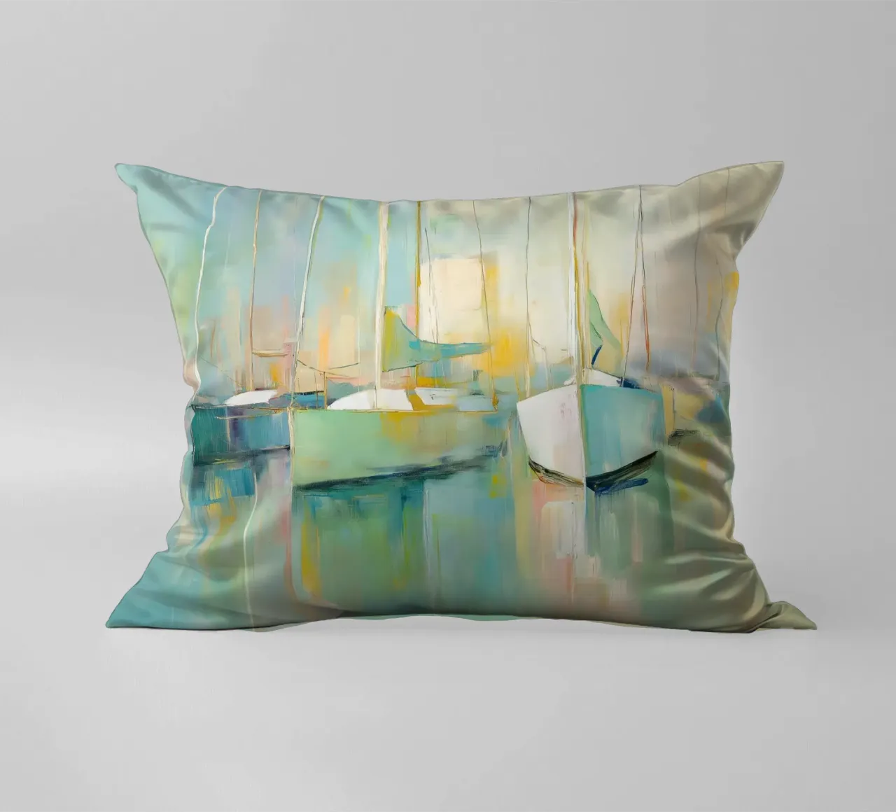 Sailboats green decorative cushion by Imagine