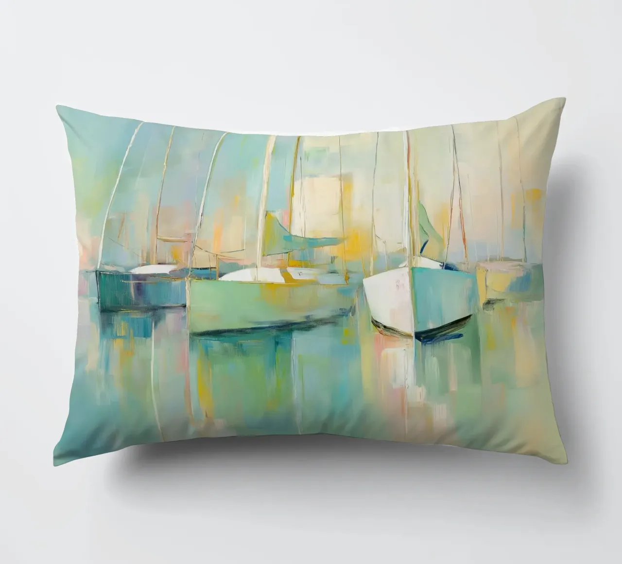 Sailboats green decorative cushion by Imagine