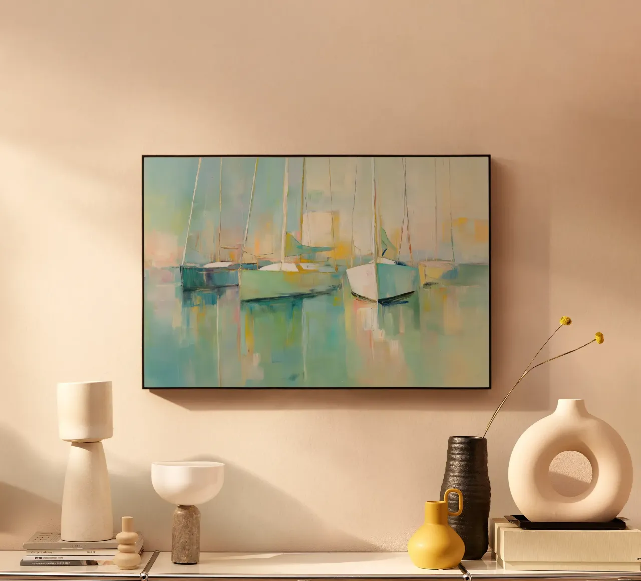 Sailboats green forex plate by Imagine