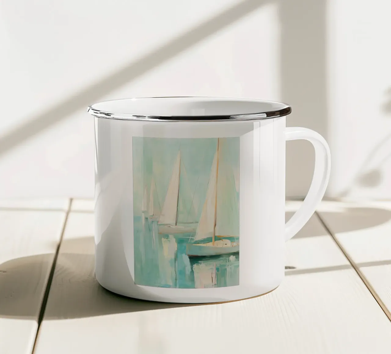 Zeilboot astratto tazza in smalto da Imagine