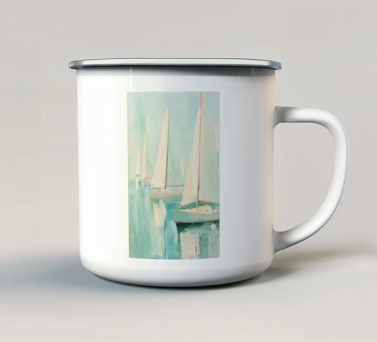 Zeilboot astratto tazza in smalto da Imagine