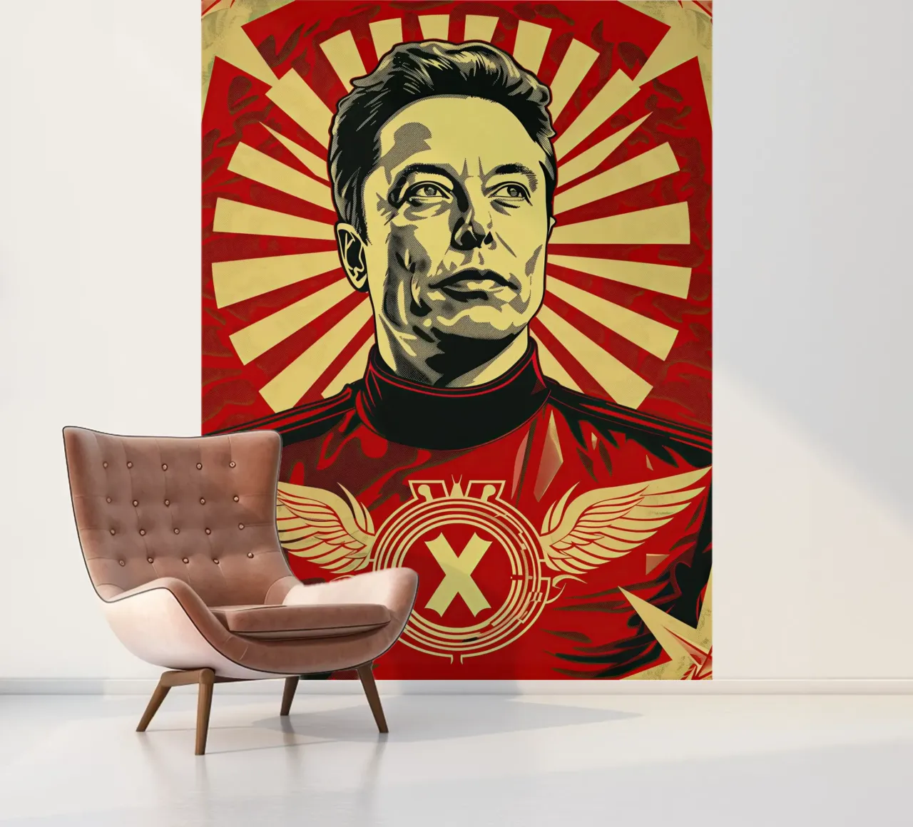 Elon Musk Portrait as a Super-Hero papel para pared de Autofocus