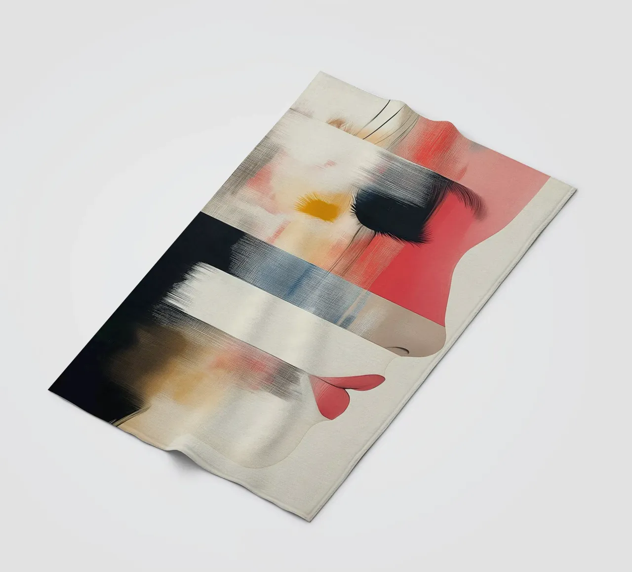Abstract face fleece blanket by Imagine