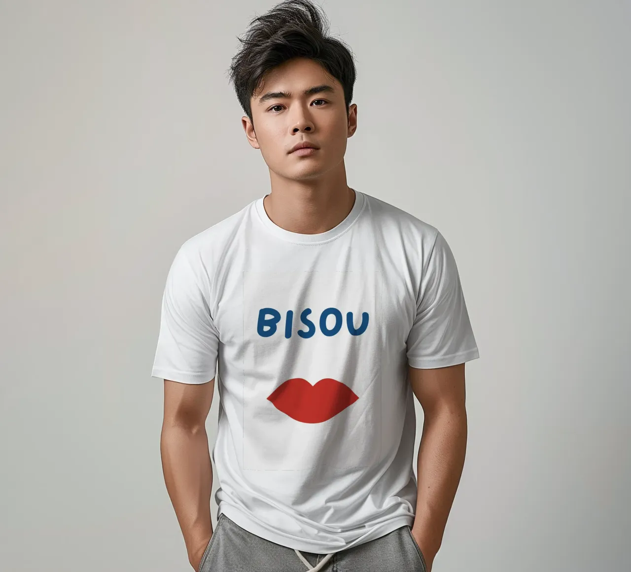 Stampa Bisous, Citazione francese, Femminile t-shirt da pdigitalprints