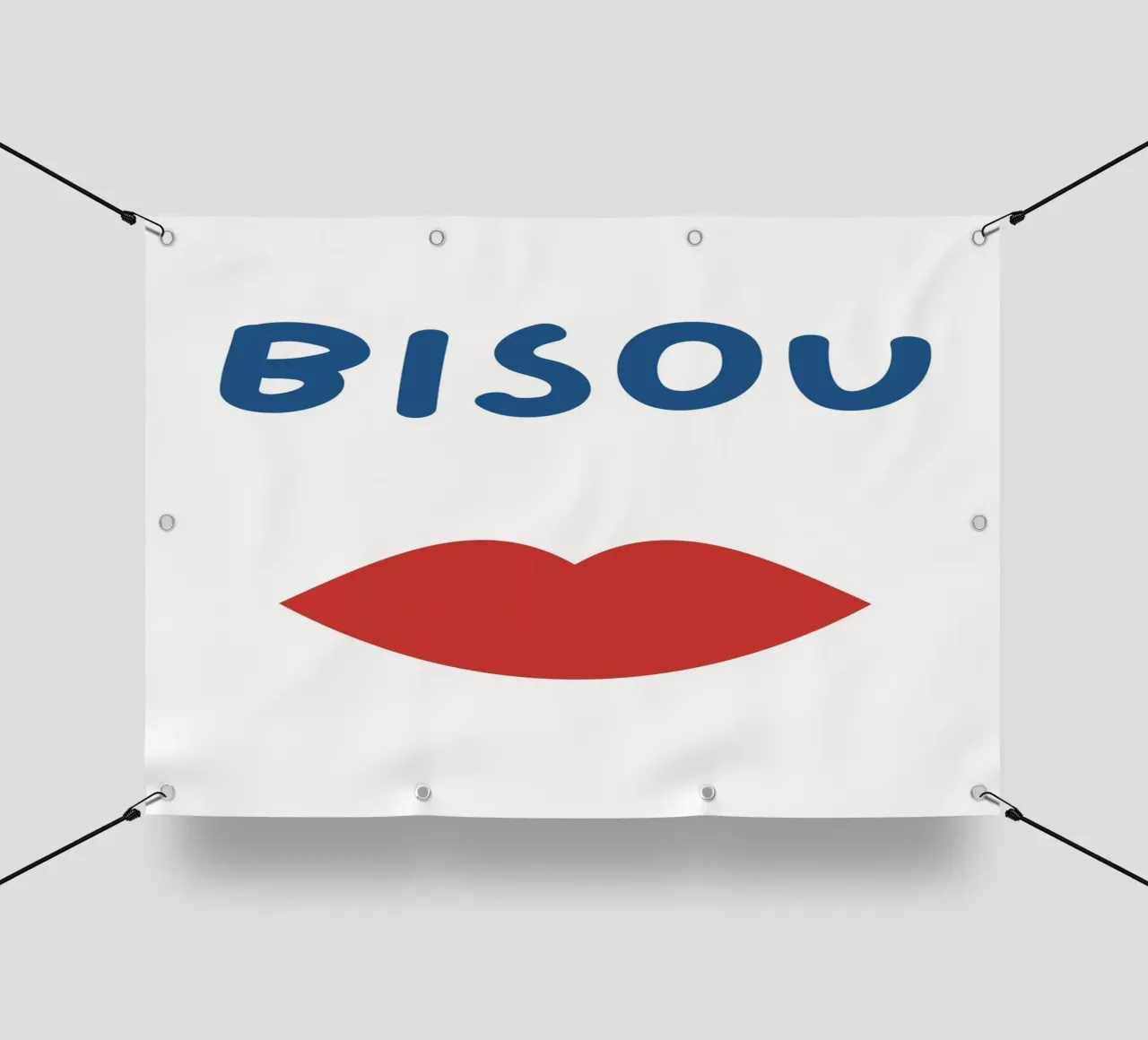 Stampa Bisous, Citazione francese, Femminile telo in pvc da pdigitalprints