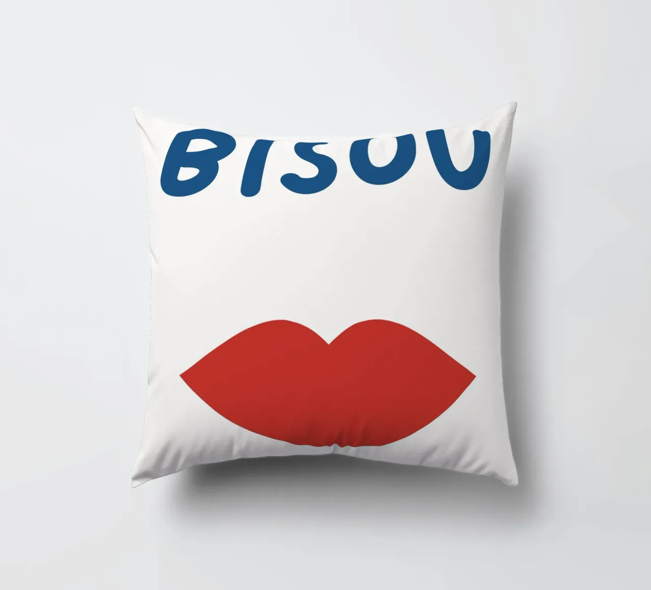 Stampa Bisous, Citazione francese, Femminile cuscino da pdigitalprints