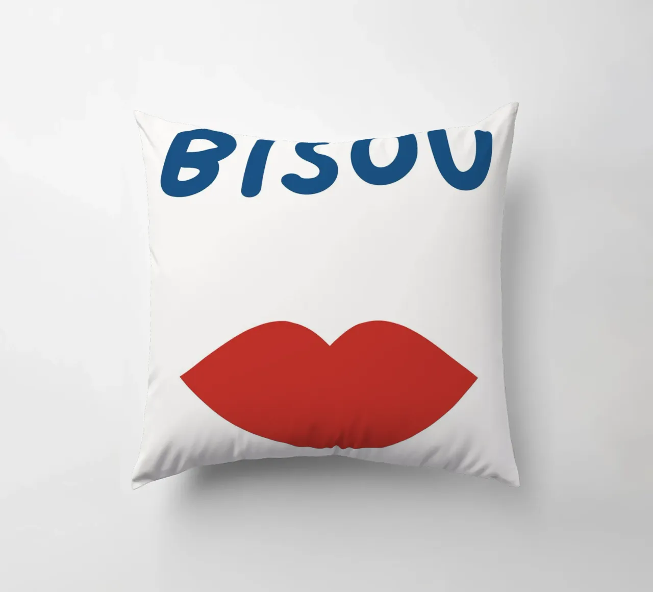 Stampa Bisous, Citazione francese, Femminile cuscino da pdigitalprints