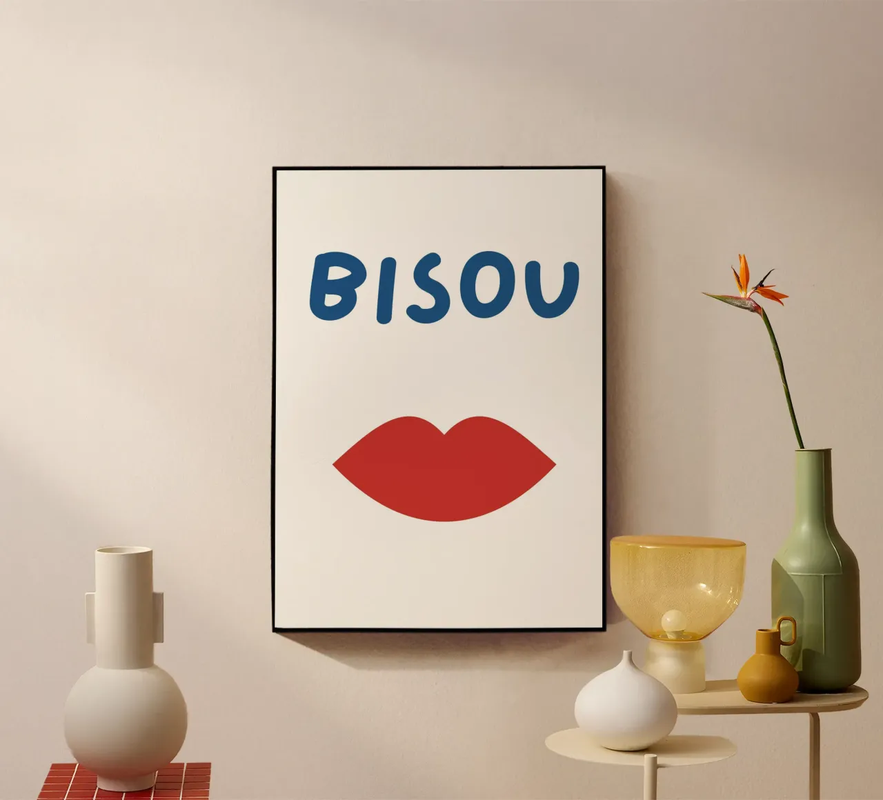 Stampa Bisous, Citazione francese, Femminile plexiglass da pdigitalprints