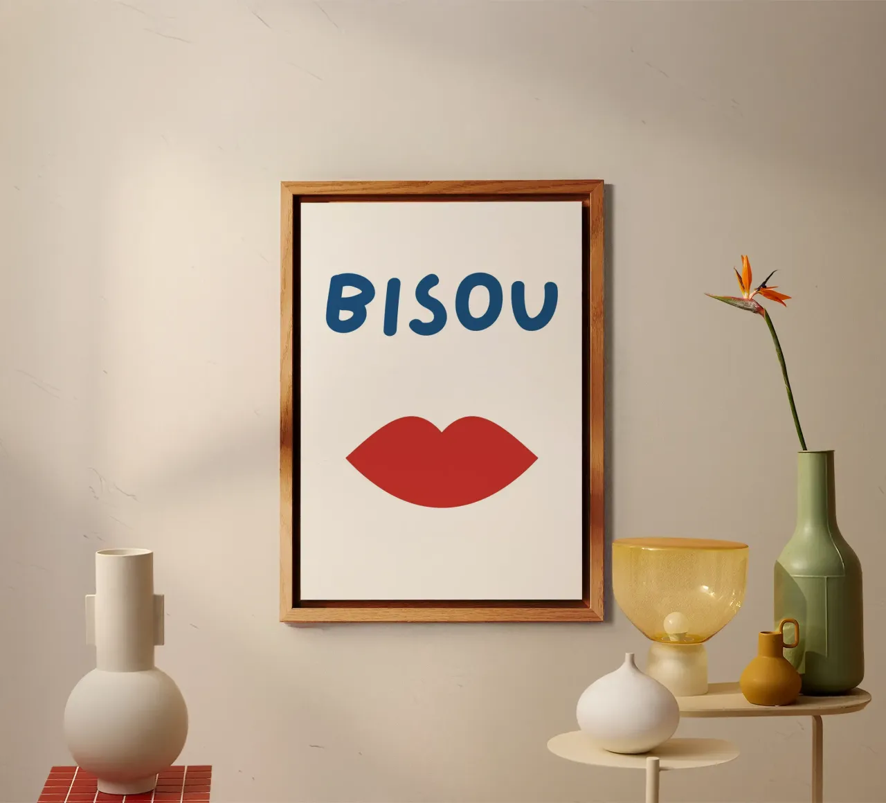 Stampa Bisous, Citazione francese, Femminile alluminio dibond da pdigitalprints