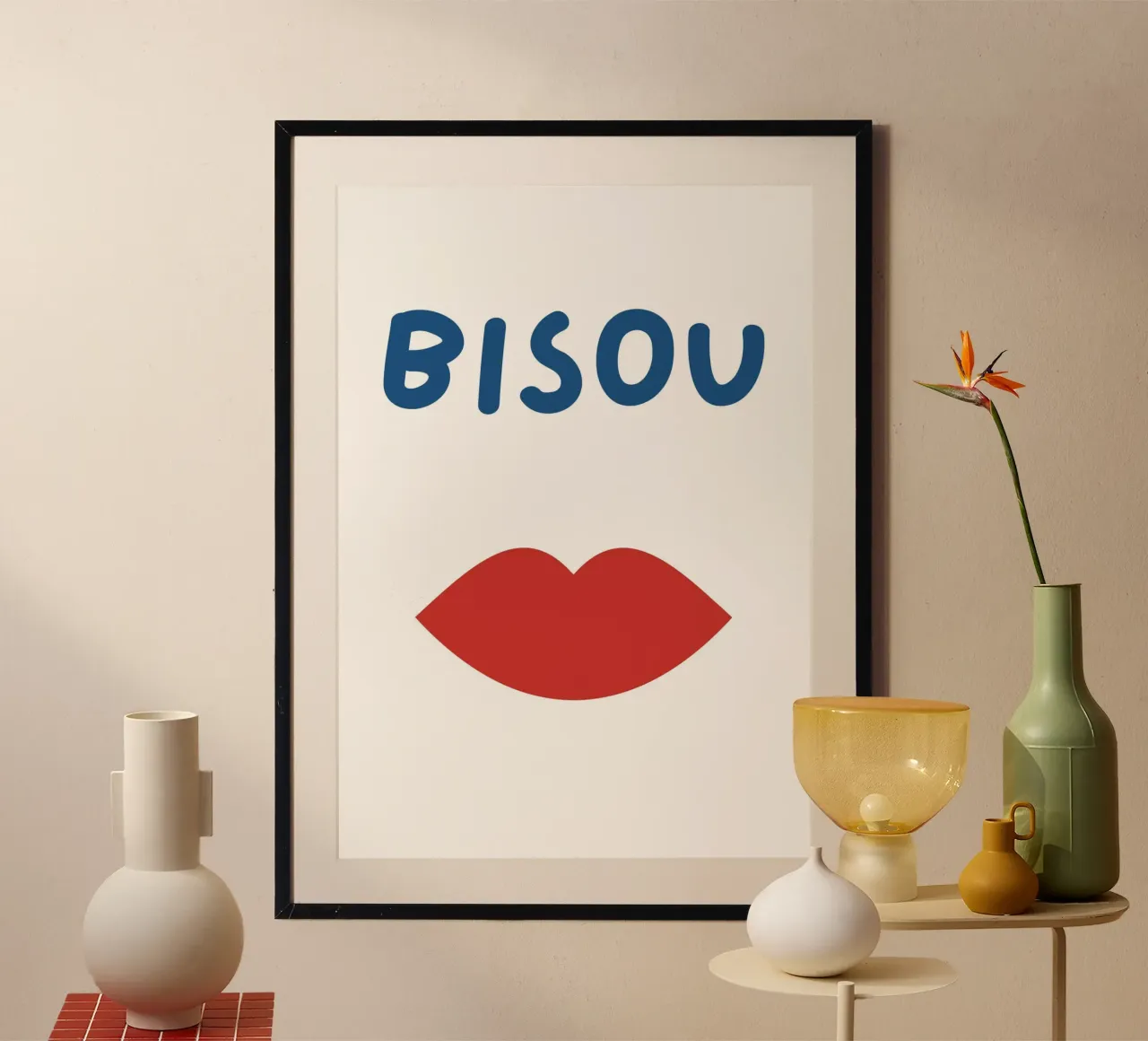 Stampa Bisous, Citazione francese, Femminile carta hahnemühle da pdigitalprints