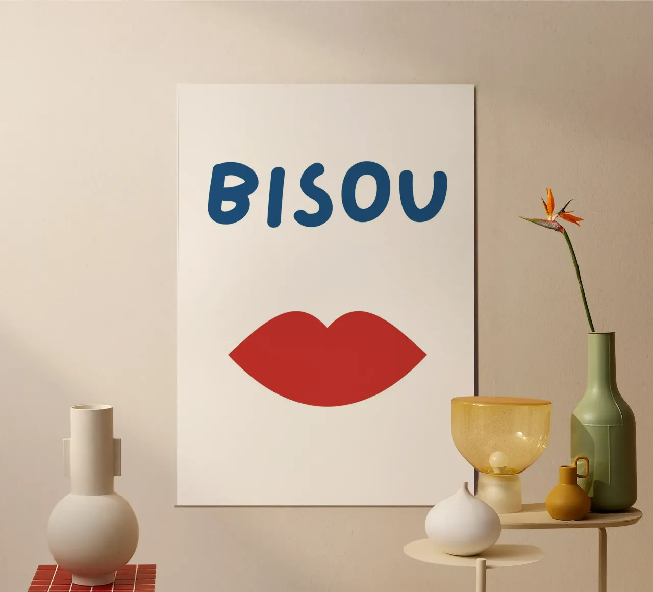 Stampa Bisous, Citazione francese, Femminile carta hahnemühle da pdigitalprints