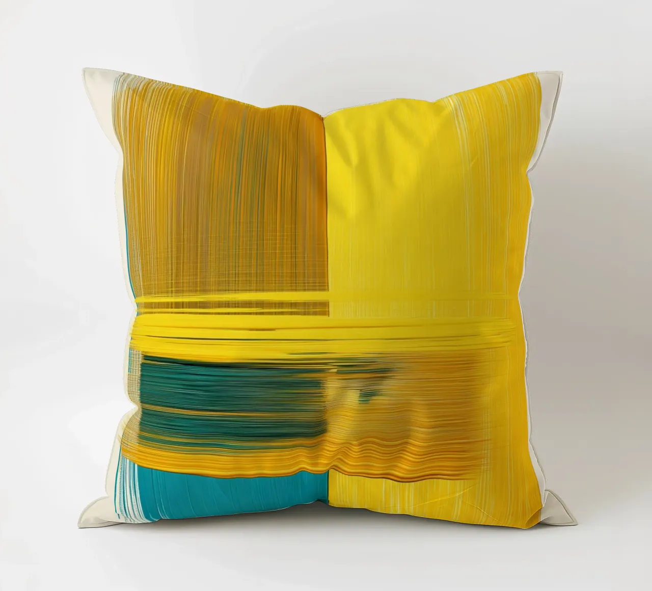 Forme astratte con giallo blu cuscino da Imagine