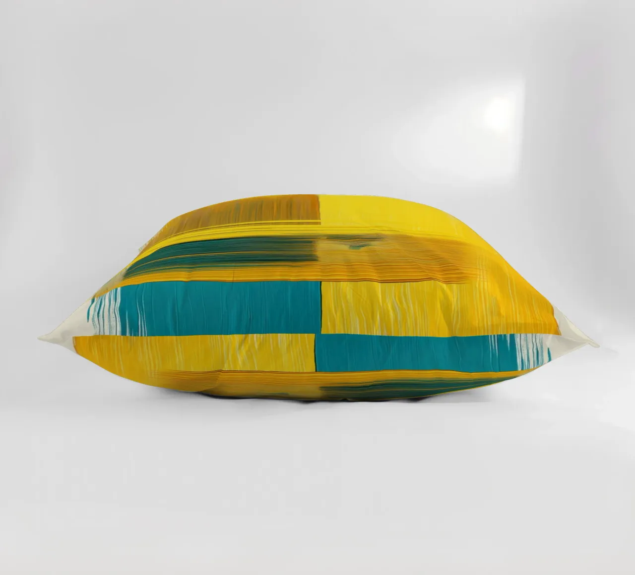 Forme astratte con giallo blu cuscino da Imagine