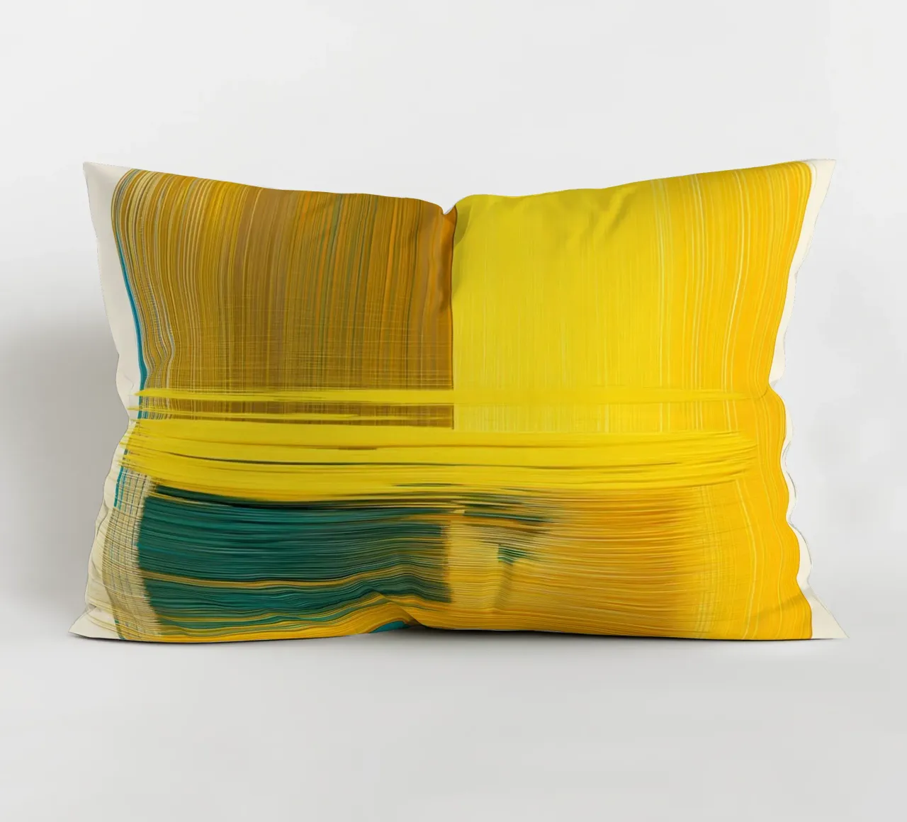 Forme astratte con giallo blu cuscino da Imagine