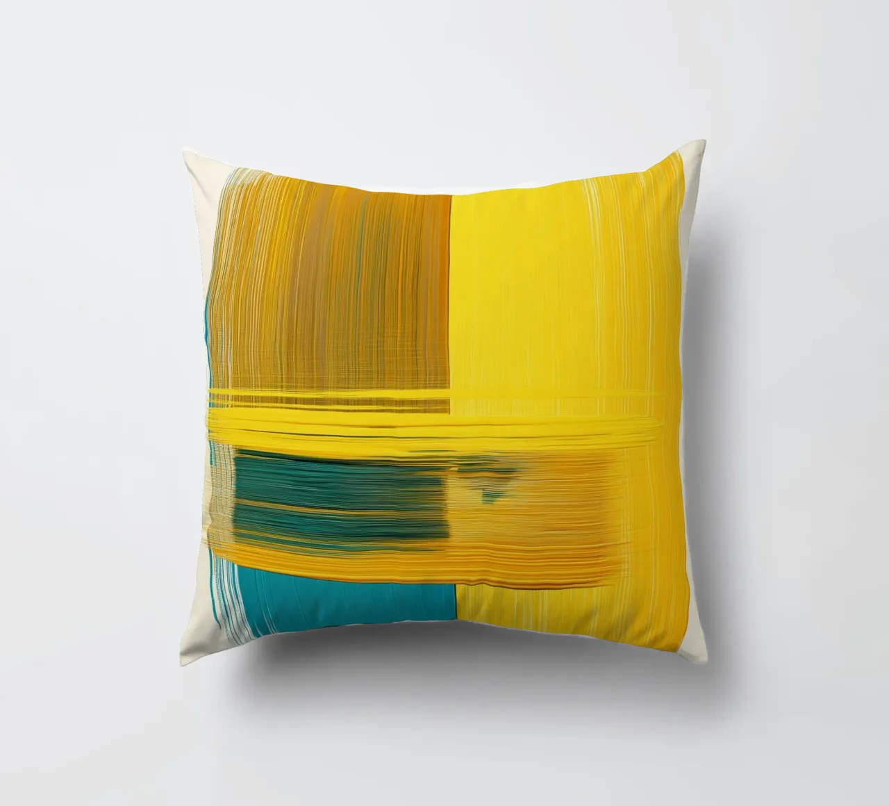 Forme astratte con giallo blu cuscino da Imagine