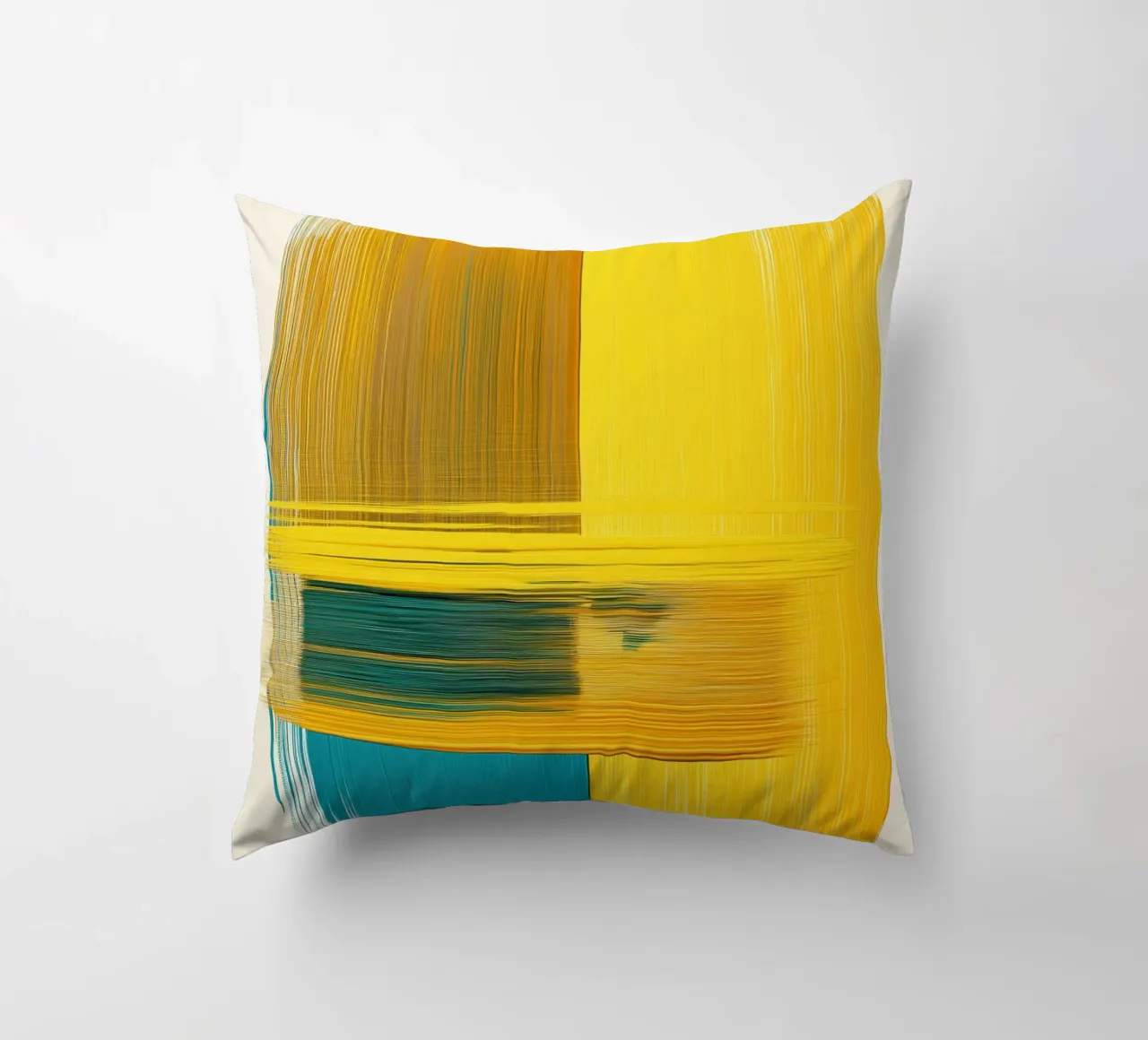 Forme astratte con giallo blu cuscino da Imagine
