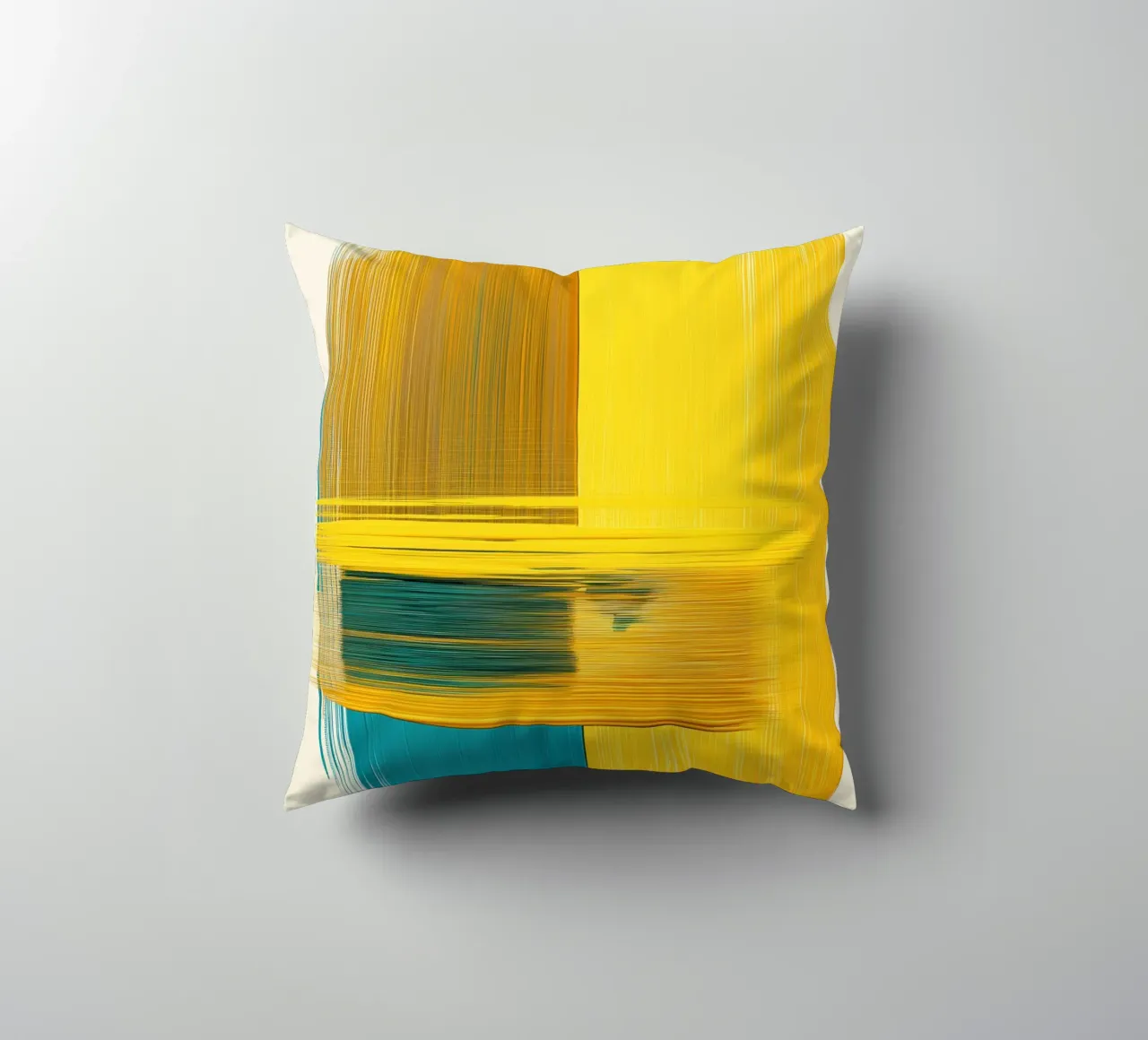 Forme astratte con giallo blu cuscino da Imagine