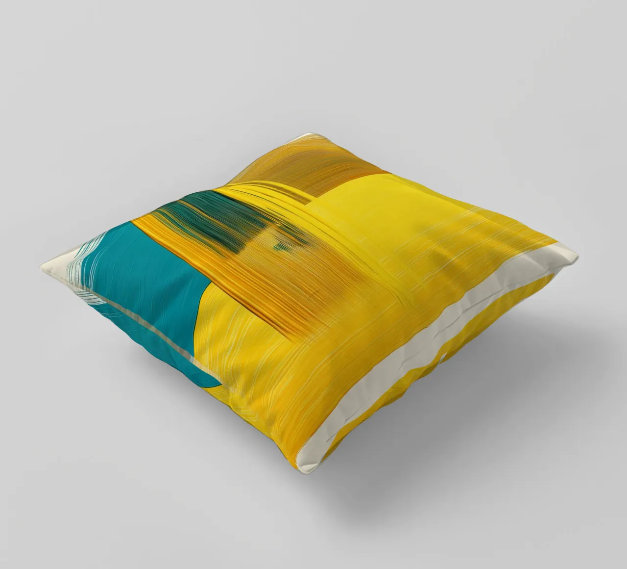 Forme astratte con giallo blu cuscino da Imagine